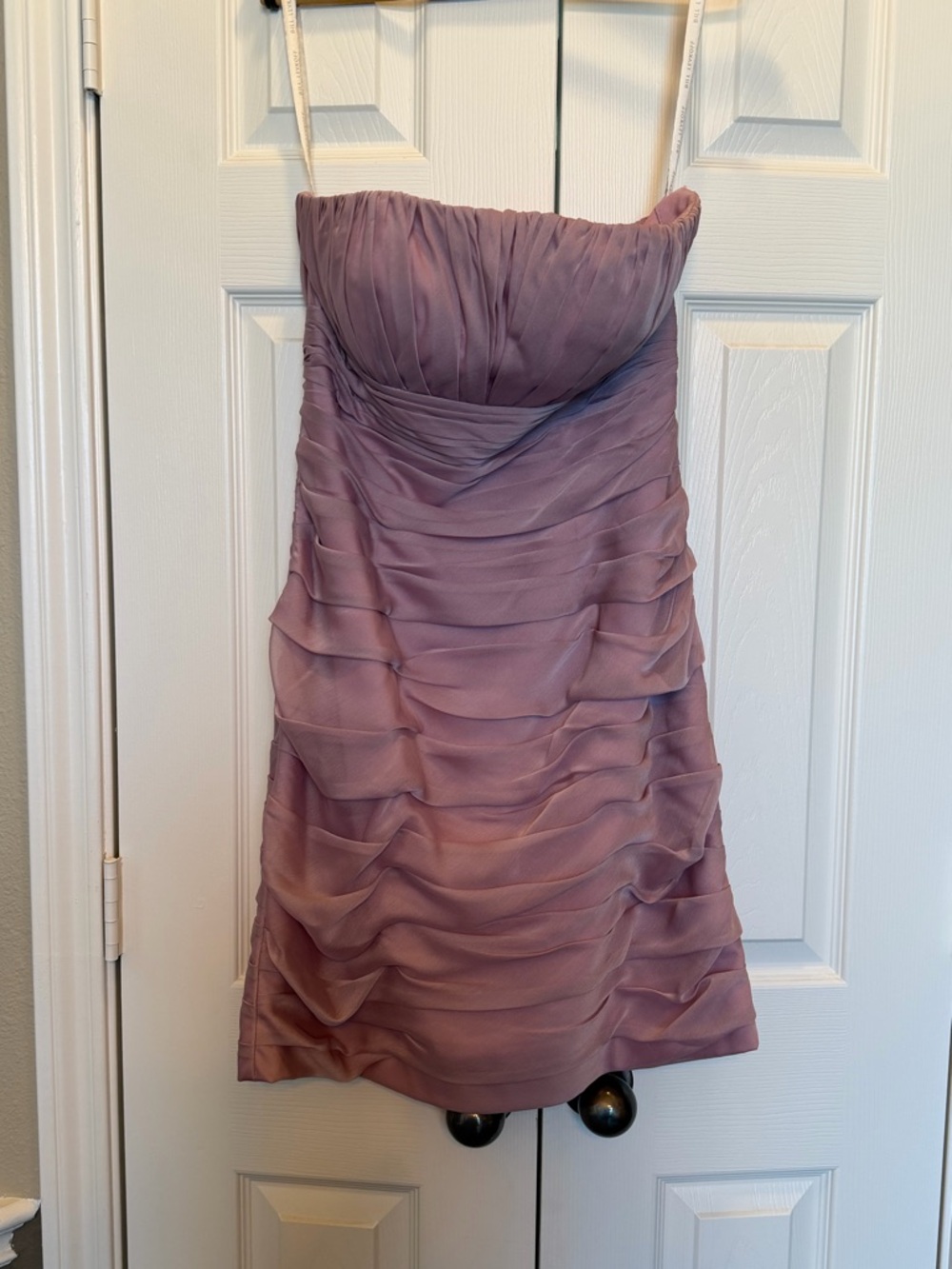 Bill Levkoff Victorian Lilac Strapless Layered Mini Dress